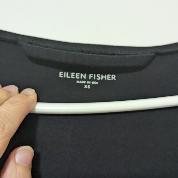 Eileen Fisher Jersey A-Line Shift Dress Black Size XS - Picture 3 of 7